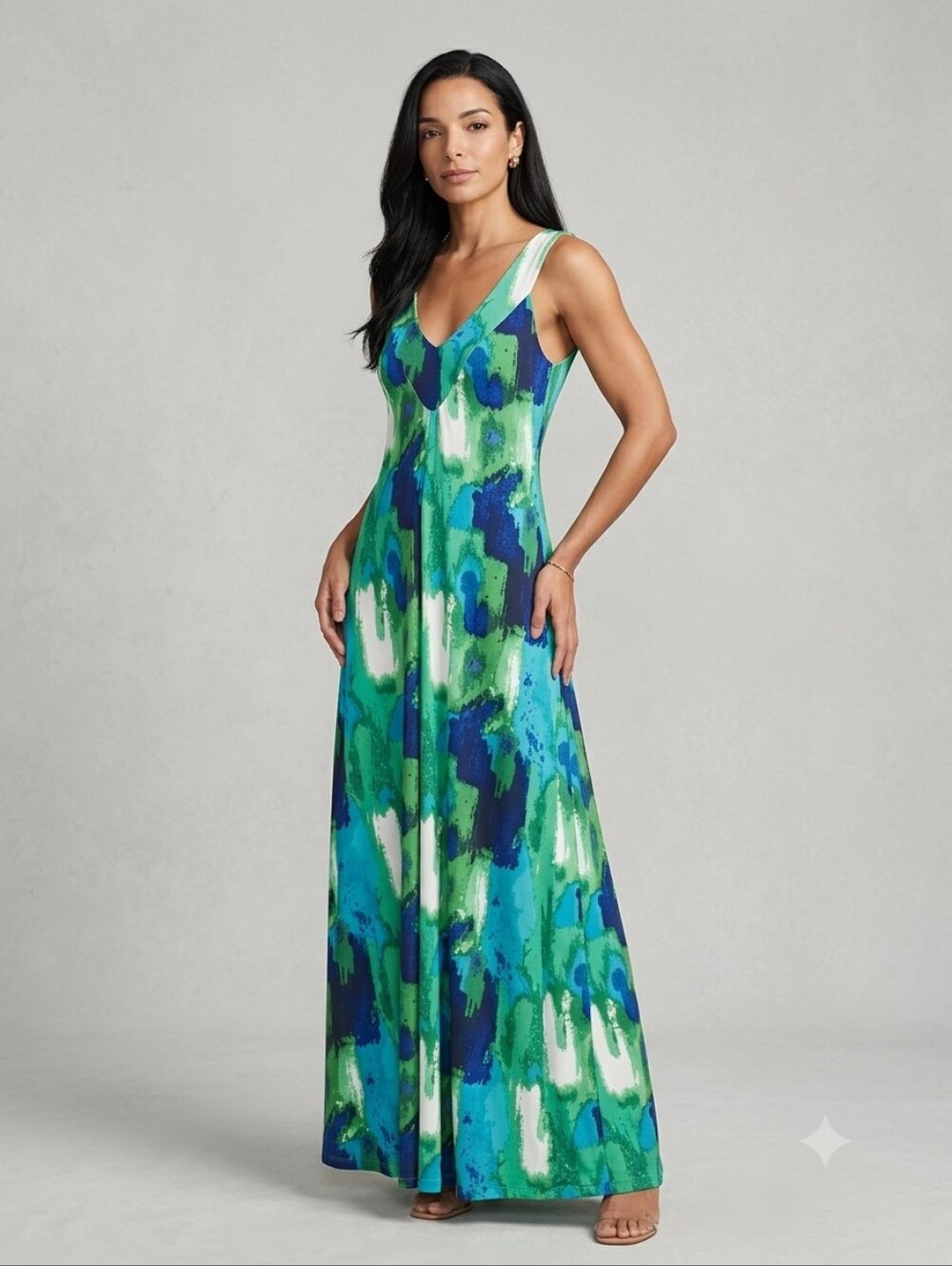 Anthropologie Bordeaux Abstract Watercolor Maxi Dress M Boho Resortwear Festival